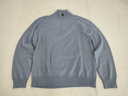 (10462_0098) HERMES Cashmere 100 Half Zip Knit XL Top