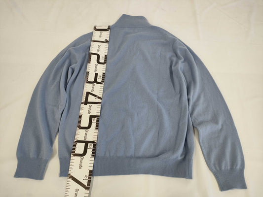 (10462_0098) HERMES Cashmere 100 Half Zip Knit XL Top