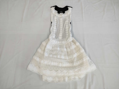 (10462_0130) CHANEL P51683K06621 Sleeveless Dress Tulle Dress 38 Dresses