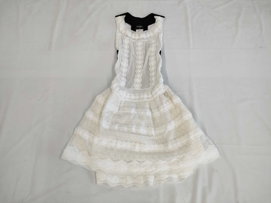 (10462_0130) CHANEL P51683K06621 Sleeveless Dress Tulle Dress 38 Dresses