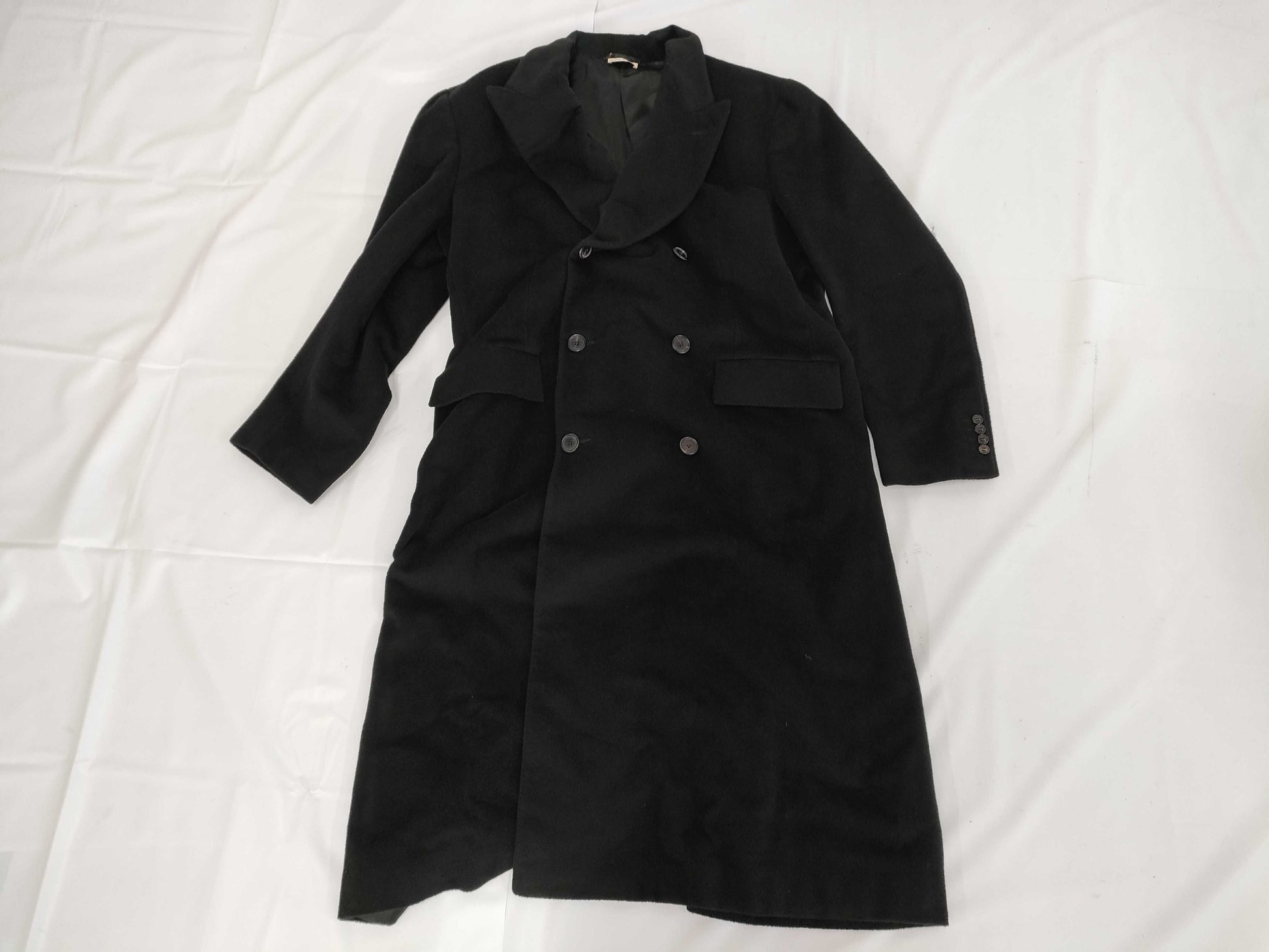 (10462_0099) HERMES Cashmere 100 Double Long Chester Coat Black 54 Coat