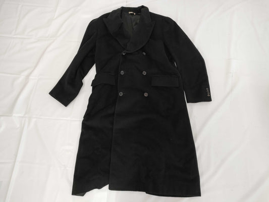(10462_0099) HERMES Cashmere 100 Double Long Chester Coat Black 54 Coat