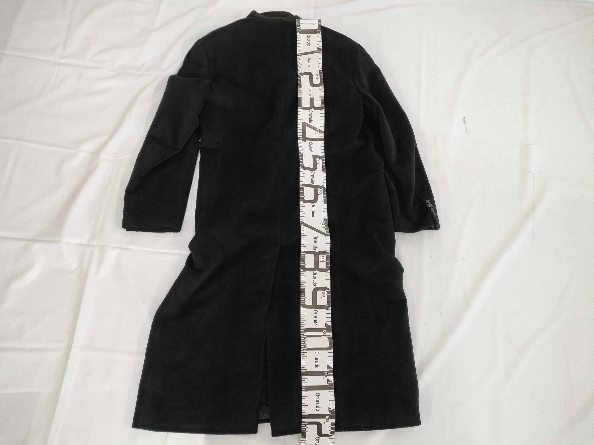 (10462_0099) HERMES Cashmere 100 Double Long Chester Coat Black 54 Coat