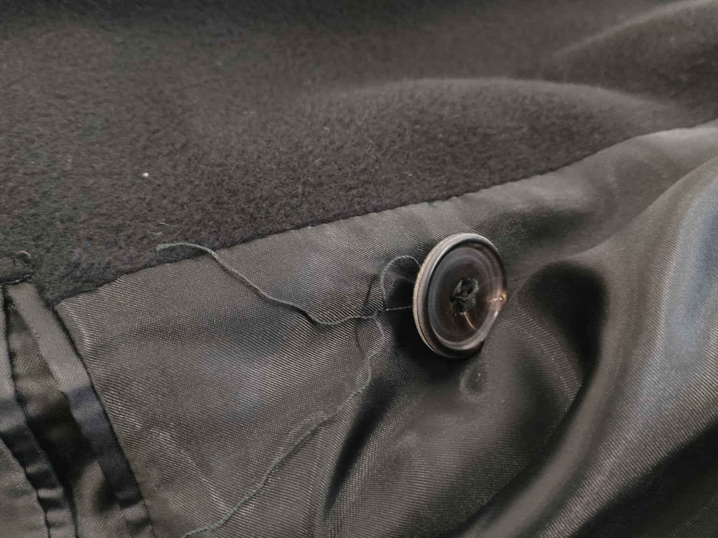 (10462_0099) HERMES Cashmere 100 Double Long Chester Coat Black 54 Coat