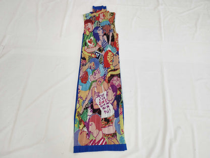 (10462_0314) PLEATS PLEASE Pleats Pleases Issey Miyake Lamia Ziade Graffiti Dress 4 Dresses