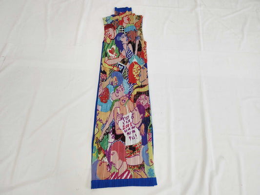 (10462_0314) PLEATS PLEASE Pleats Pleases Issey Miyake Lamia Ziade Graffiti Dress 4 Dresses