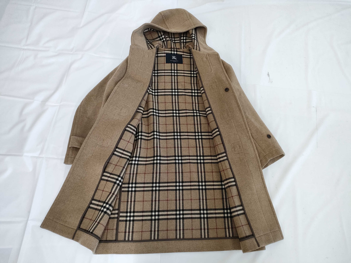 (10462_0226) BURBERRY London Cashmere Novacheck Duffel Coat M Coat