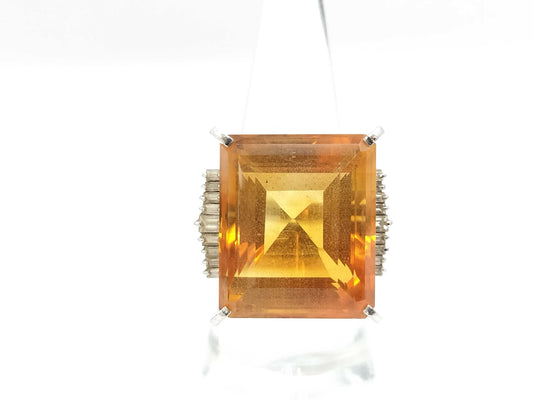 Colored Stone 26.62ct D0.46ct PM900 18.4g Ring 