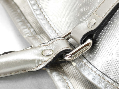 GUCCI GG Imprime GUCCI Tote Bag Silver GG Imprime PVC Tote Bag