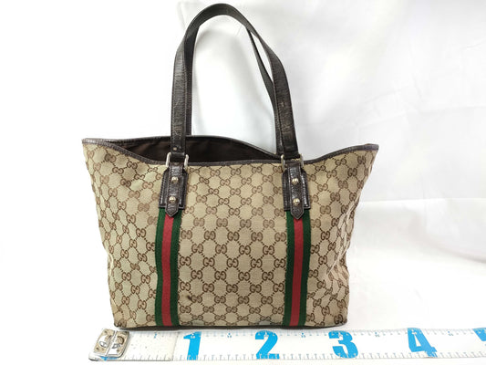 GUCCI Sherry Line GG Canvas Tote Bag 139260 203419 Beige
