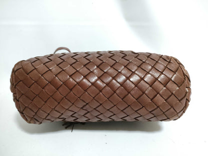 BOTTEGA VENETA Intrecciato Leather Shoulder Bag Brown
