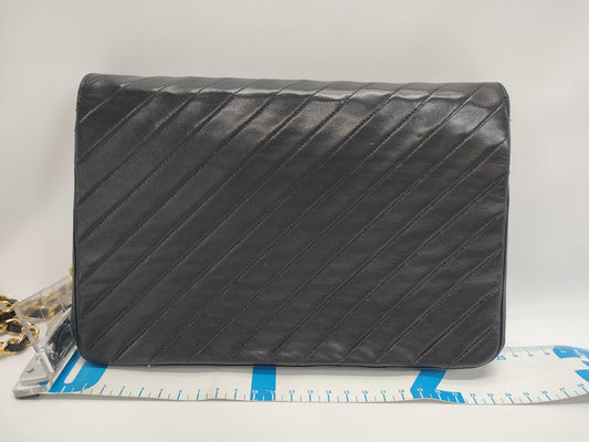 CHANEL Lambskin Chanel Coco Mark Lambskin Chain Shoulder Bag Black Shoulder Bag