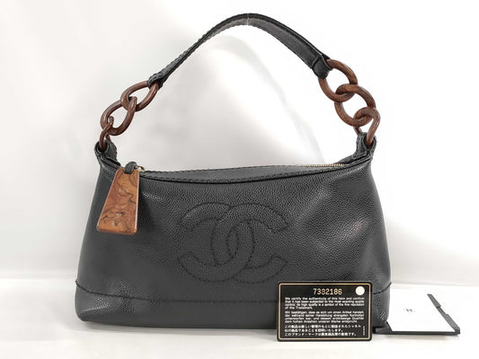 CHANEL Caviar Skin Handbag Handbag