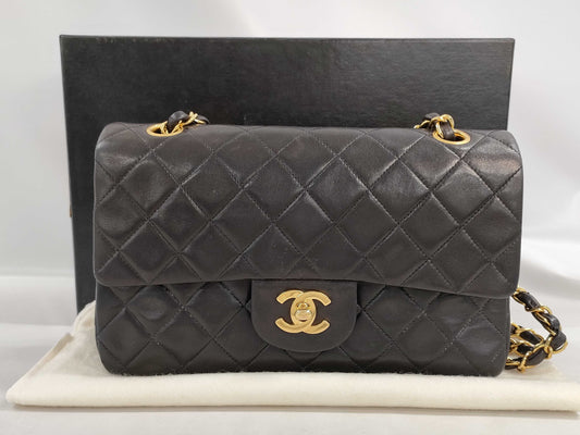 CHANEL Matelasse Double Flap Lambskin Shoulder Bag in Box
