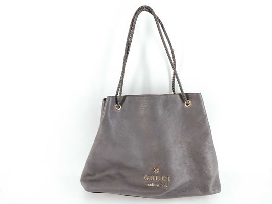 GUCCI Tiger Leather Shoulder Bag, Gray