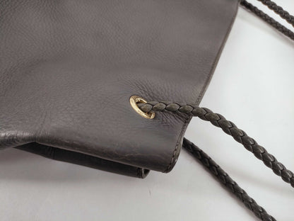 GUCCI Tiger Leather Shoulder Bag, Gray