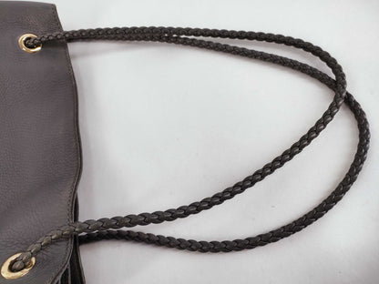 GUCCI Tiger Leather Shoulder Bag, Gray