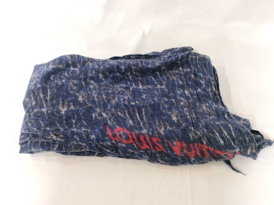 LOUIS VUITTON Wool Blue Scarf