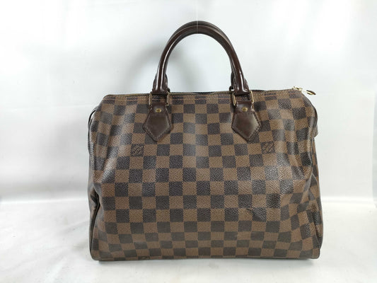 LOUIS VUITTON Damier PH - Louis Vuitton Damier Ebene Speedy Canvas Han Bag 30cm Handbag