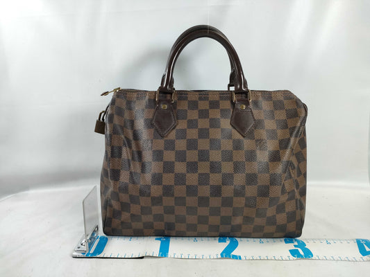 LOUIS VUITTON Damier PH - Louis Vuitton Damier Ebene Speedy Canvas Han Bag 30cm Handbag