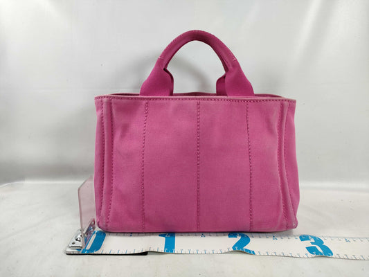 PRADA Canapa Canvas 2-Way Handbag, Pink