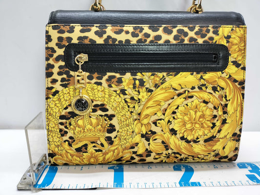 VERSACE Leather and Nylon Handbag