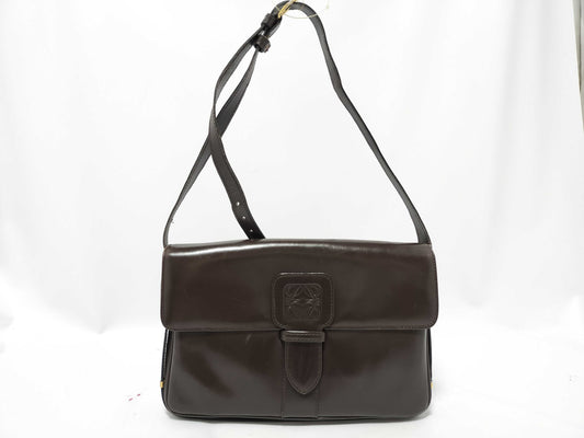 LOEWE Calf Leather Shoulder Bag Brown