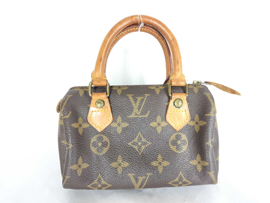 LOUIS VUITTON Monogram Mini Speedy M41534 Brown Pouch 