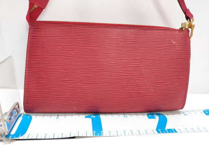 LOUIS VUITTON Epi PH－Louis Vuitton Epi Pochette Leather Red Pouch