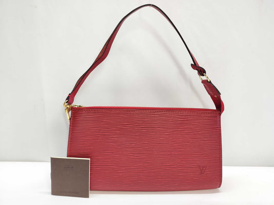 LOUIS VUITTON Epi PH－Louis Vuitton Epi M40776 Pochette Red Leather Bag Pouch