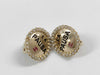 CHANEL 19C Coco Mark LA PAUSE F Pearl Round GP Earrings