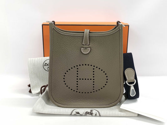 HERMES Evelyn TPM W Stamp Etoupe Shoulder Bag