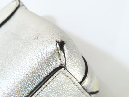 LOUIS VUITTON V-Logo x Leather Very Chain Bag M43201 FO2187 Silver RFID Enabled Handbag