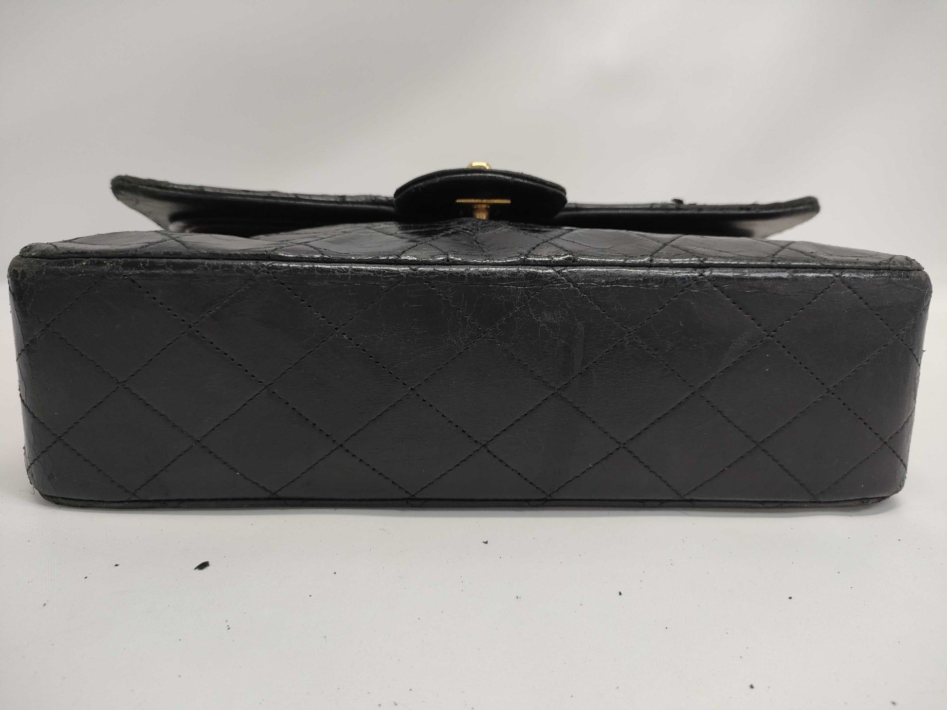 CHANEL Matelasse Lamb Double Flap 25 Chain Shoulder Bag with Seal
