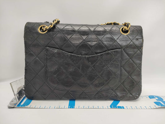 CHANEL Matelasse Lamb Double Flap 25 Chain Shoulder Bag with Seal