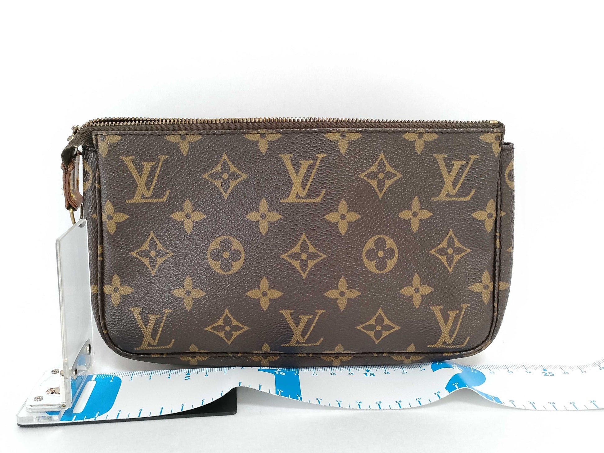 LOUIS VUITTON Monogram Pochette Accessoires M51980 SL0938 Brown Zipper Pull Detachable Pouch Louis Vuitton Pouch