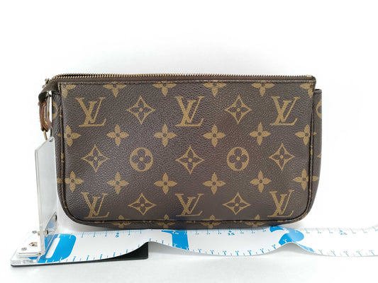 LOUIS VUITTON Monogram Pochette Accessoires M51980 SL0938 Brown Zipper Pull Detachable Pouch Louis Vuitton Pouch