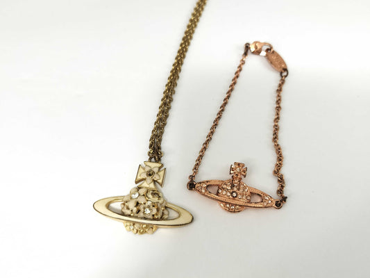 Vivienne Westwood Gold GP Stone Necklace Set of 2