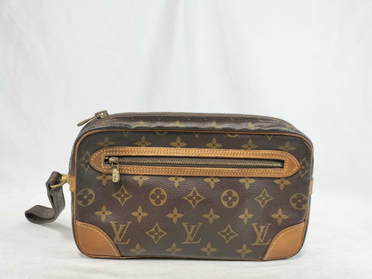 LOUIS VUITTON Monogram Marly Dragonne Brown Second Clutch Bag