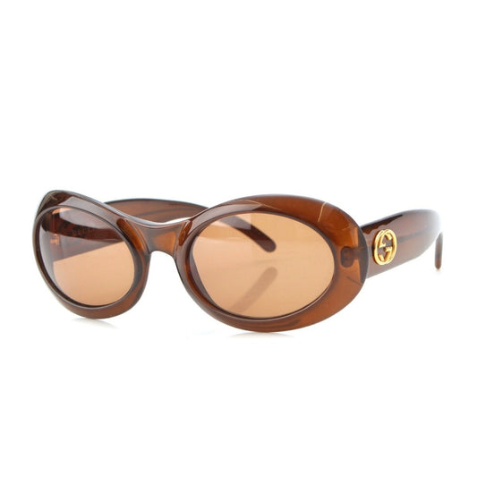 GUCCI Oval GG Round Sunglasses 2400/N/S Brown 54□22