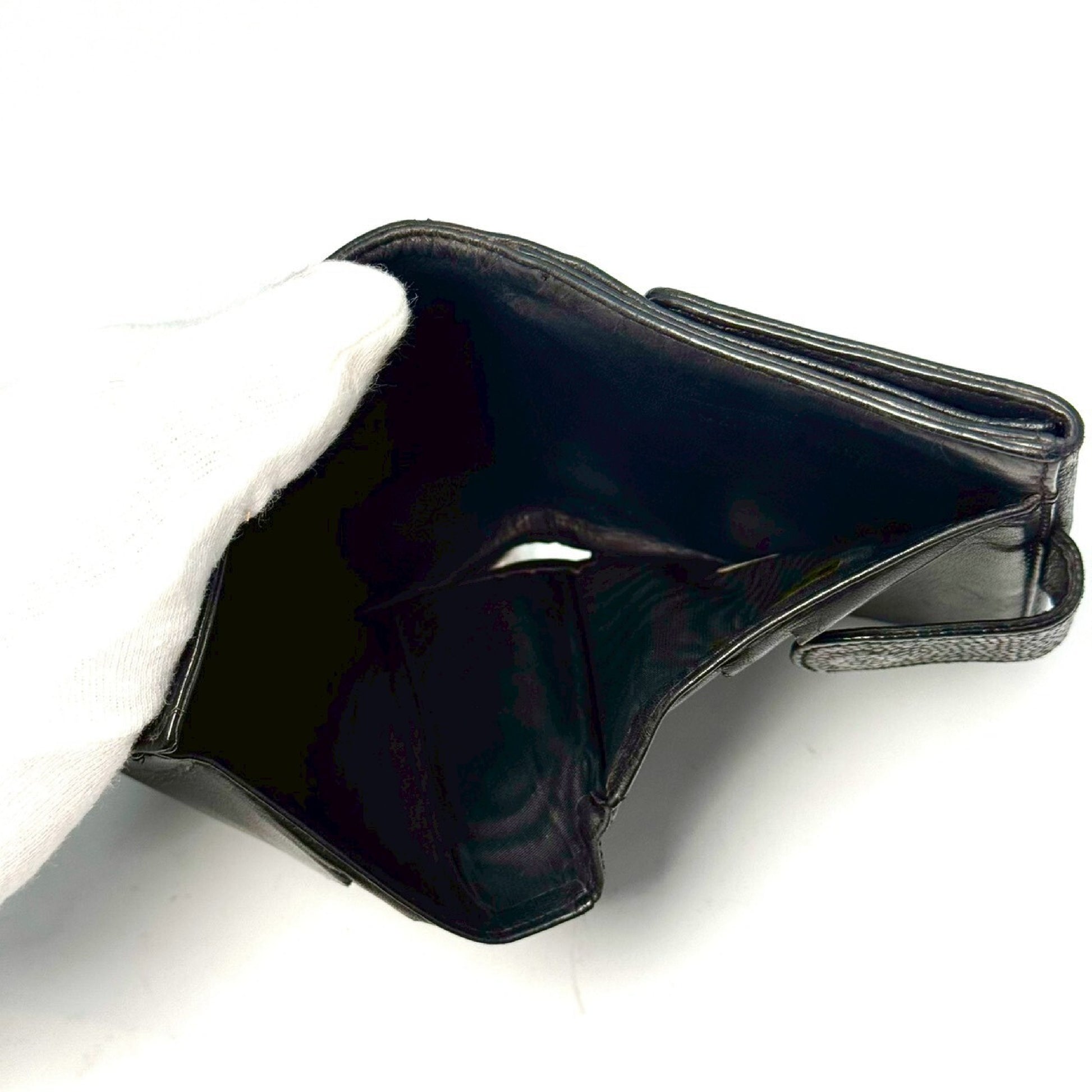 CHANEL Coco Mark Caviar Skin Compact Wallet Black 4554397 Wallet