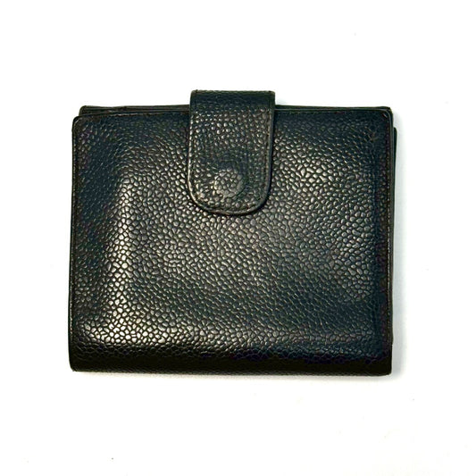CHANEL Coco Mark Caviar Skin Compact Wallet Black 4554397 Wallet