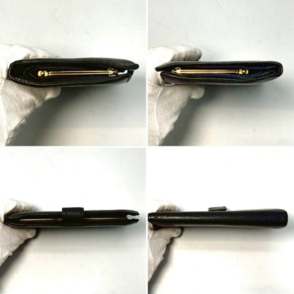 CHANEL Coco Mark Caviar Leather Bi-fold Long Wallet, Black, No Serial Number Seal
