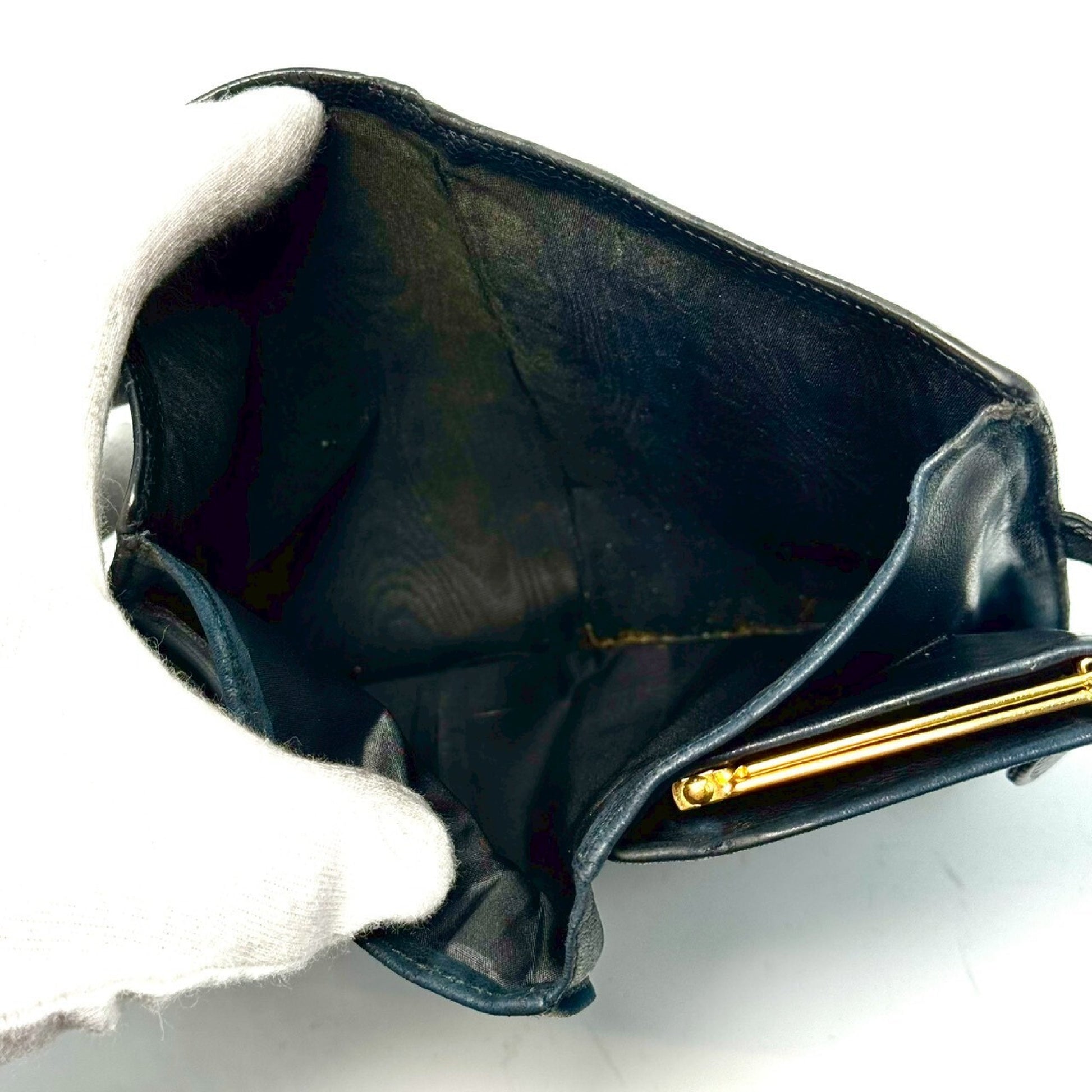 CHANEL Coco Mark Caviar Leather Bi-fold Long Wallet, Black, No Serial Number Seal