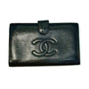CHANEL Coco Mark Caviar Leather Bi-fold Long Wallet Black 7441826 Wallet
