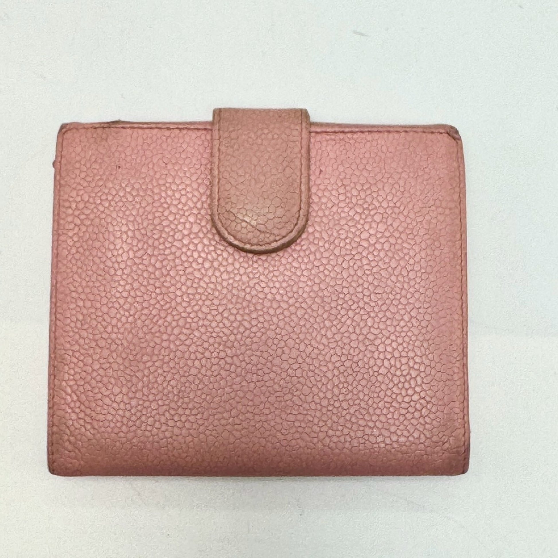 CHANEL Caviar Leather Bi-fold Compact Wallet Pink 8921726 Wallet