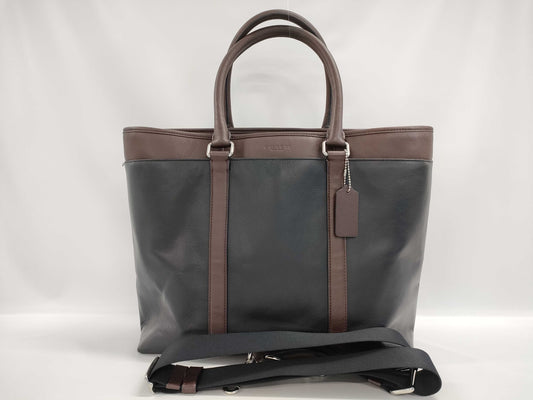 COACH Metropolitan 2-Way Tote Bag in Black/Brown with Strap