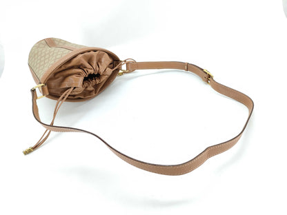 CELINE Drawstring Shoulder Bag Macadam Shoulder Bag