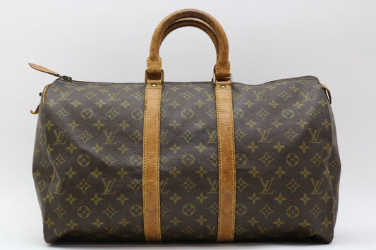 LOUIS VUITTON Monogram Old Keepall Boston Bag