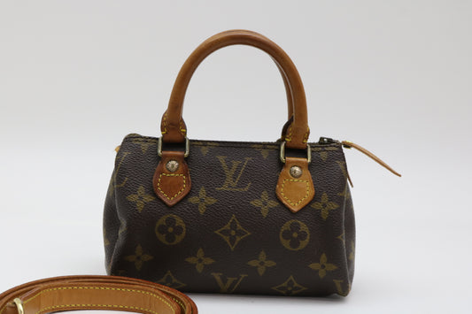 LOUIS VUITTON Monogram Mini Speedy 2-Way Shoulder Bag